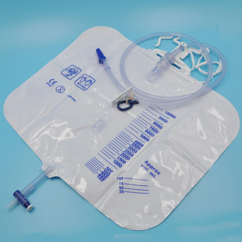 CE Certificated 2000ml 2500ml 4000ml 5000ml 10000ml Luxury Close System Disposable Urine Drainage Bags Urinary Collection Bags