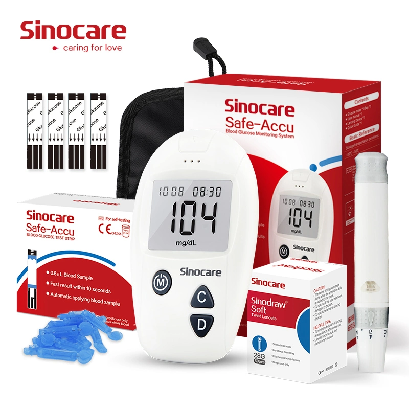 Sinocare Glucose Meter High Accuracy Blood Glucose Meter Glucometer with Blood Glucose Meter Test Strips Best Glucometer