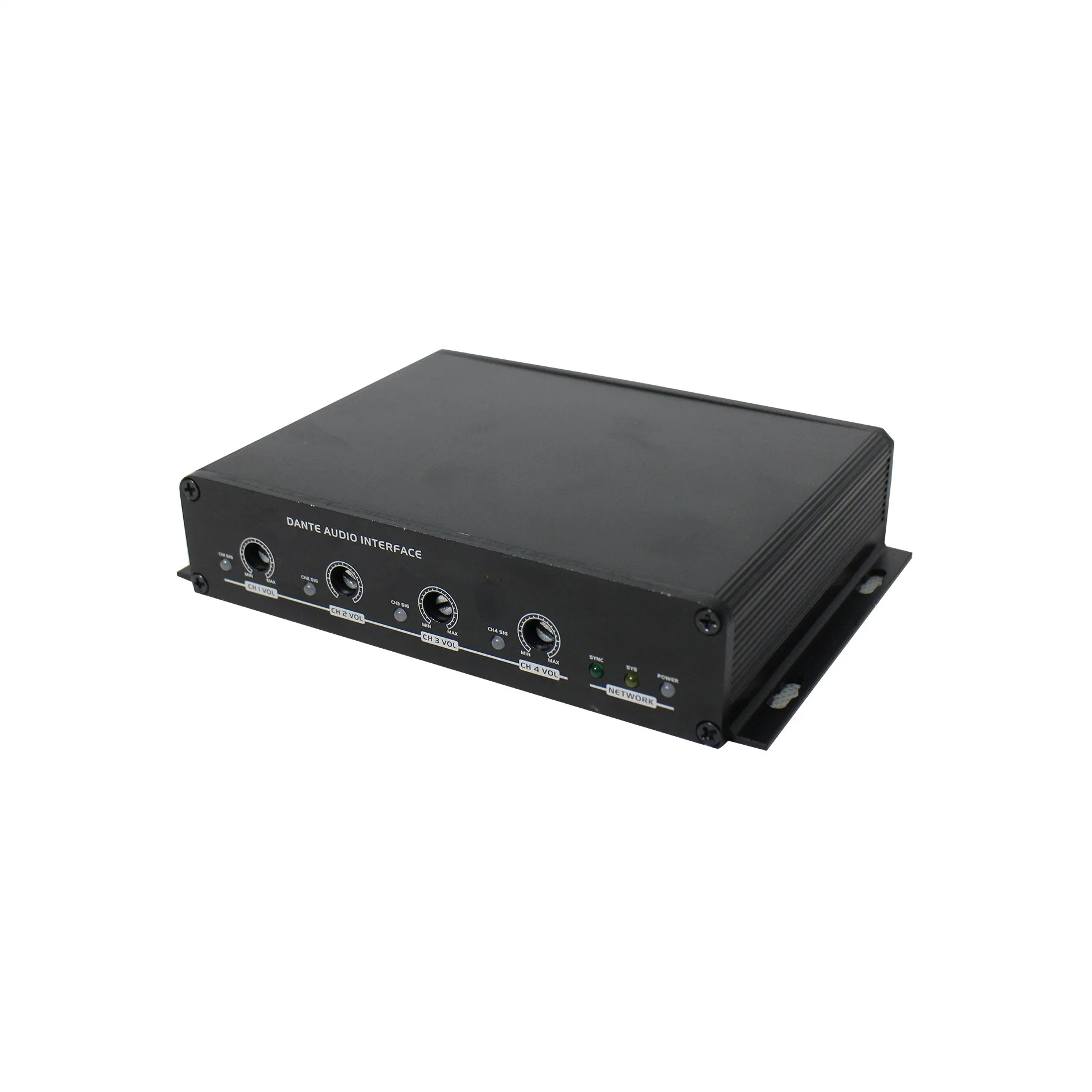 Dante PRO Audio--Dante 4 in 4 out Transmitter Dante 4by4/Dante 4by4poe with Volume Control Powered by Eternet