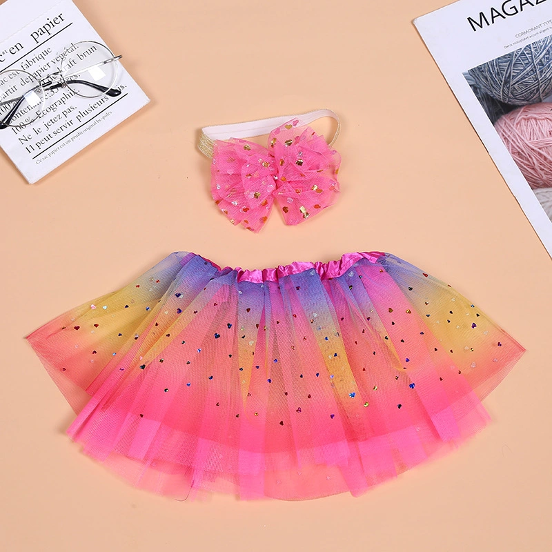 Fairy Dress Role Play Princess Dress Fancy Dress Children&prime; S Play Dress Sequins Tutu Skirt Baby Girl Puffy Skirt Set Princess Half-Length Gauze Headdress