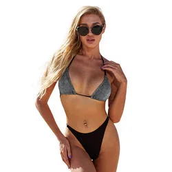 La mujer de dos piezas rizó Bikini Sexy nylon poliéster Spandex Triángulo Impresión Tropical Tankini traje de baño diseñador Traje de baño para damas Sandbeach SPA trajes de baño