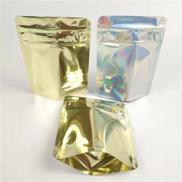 Customized Printed Zip Lock Mylar Foil Pouch Resealable 3.5g 7g 1lb Smell Proof Edible Plastic Bag