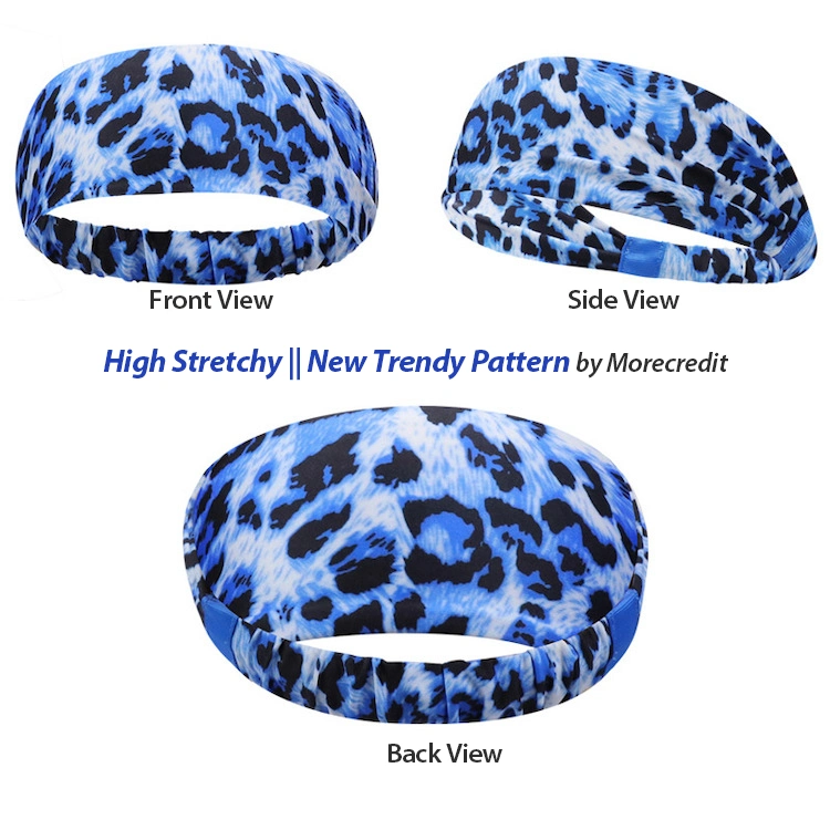 New Trendy Leopard Series Sport Hairband Manufacturer, Custom Printed Cheetah Pattern Non Slip Head Wrap Headband, Digital Printing Hairbands Headwear