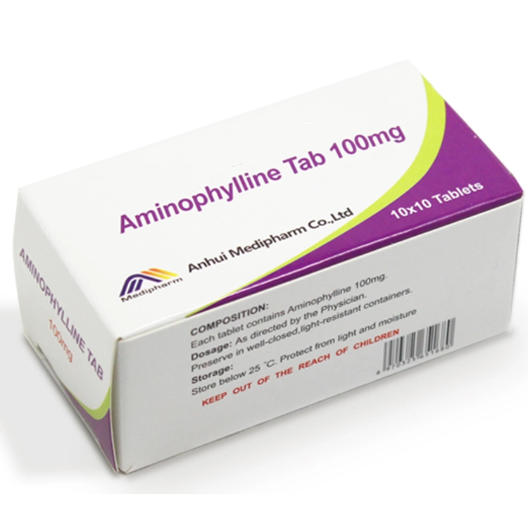 Tableta de Aminofilina 0.1g Medicamento GMP