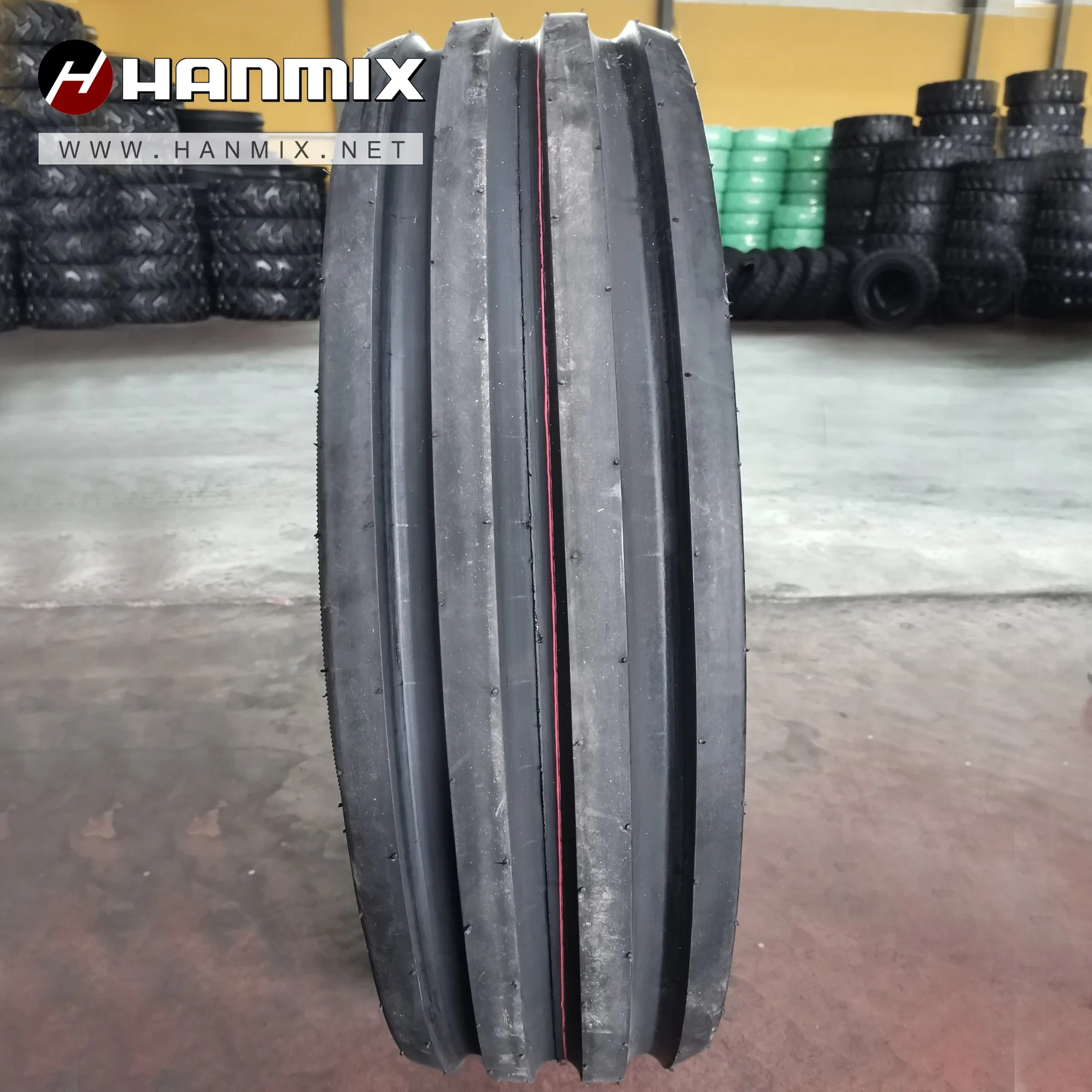 Hanmix Agriculture Industrial Farm Paddy Feald Rice Transplante Irrigation Solid Rubber Agricultural Tyres for Tractor and Harvester 4.00-12, 4.00-14 7.5L-15