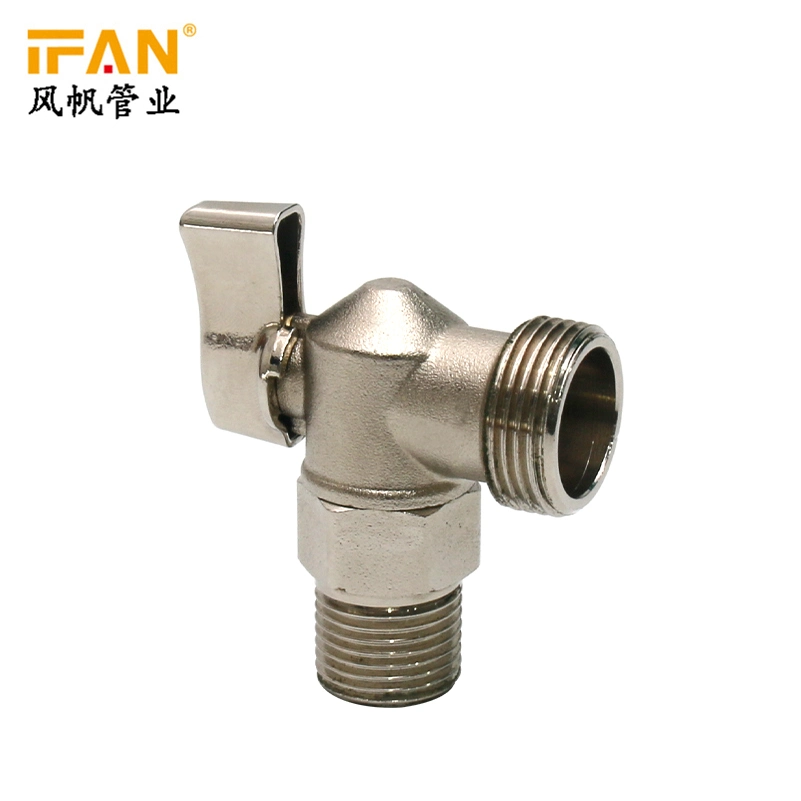 Ifan Brass Washing Machine Angle Valve 3/4 Inch 2 Way Heater Control Faucet Brass Bibcock Valve Fittings