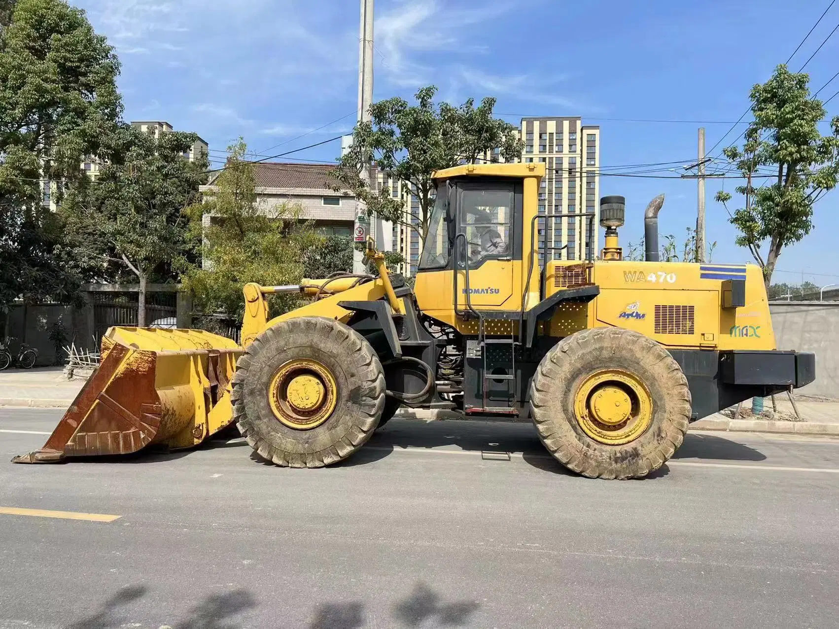 Komatsu Wa470 à faible les heures de travail utilisé pelle Komatsu Loader Japon Marque utilisée Chargeur sur roues Komatsu