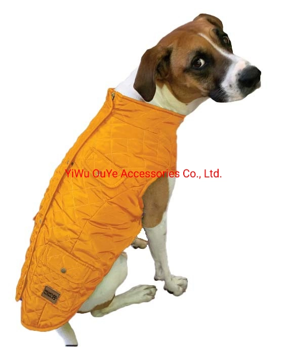 La moda de alta calidad Quilting-Seam Windproof Turtleneck Botón Zip bolsillo perro abrigo Chaqueta ropa Accesorios ropa para mascotas