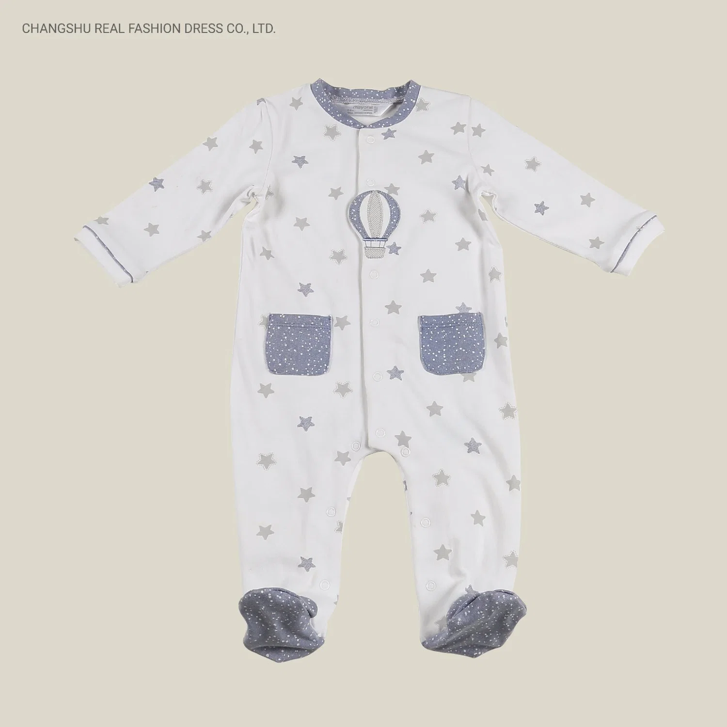 Infant Newborn Children Clothing Baby Knitted White Print Footed Coverall Romper Wear