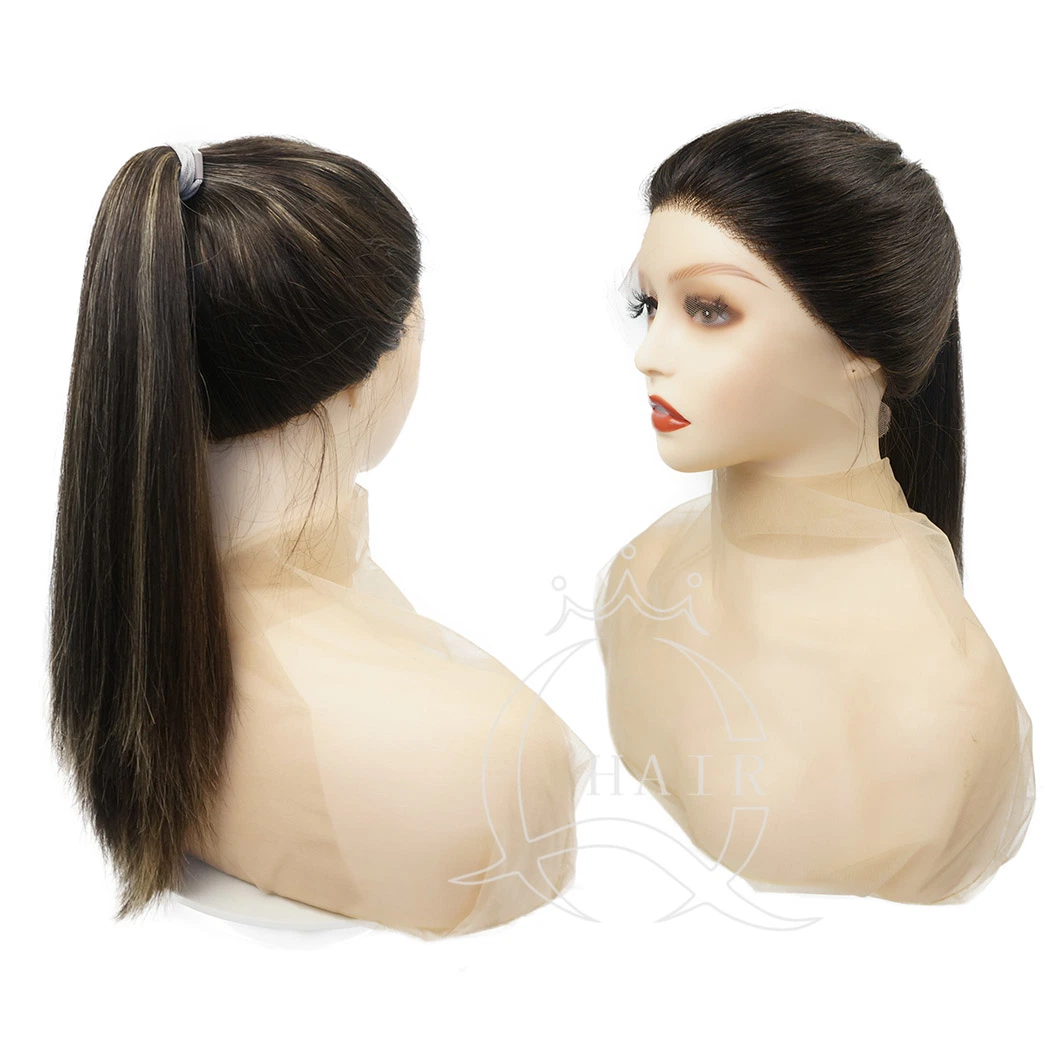 2022 Hot Sale Top Quality 100% Human Hair Virgin Hair Lace Top Ponytail Wig Wonder Wig Band Fall Wig Half Wig Custom Wigs for Lady with Beauty or Medical Use