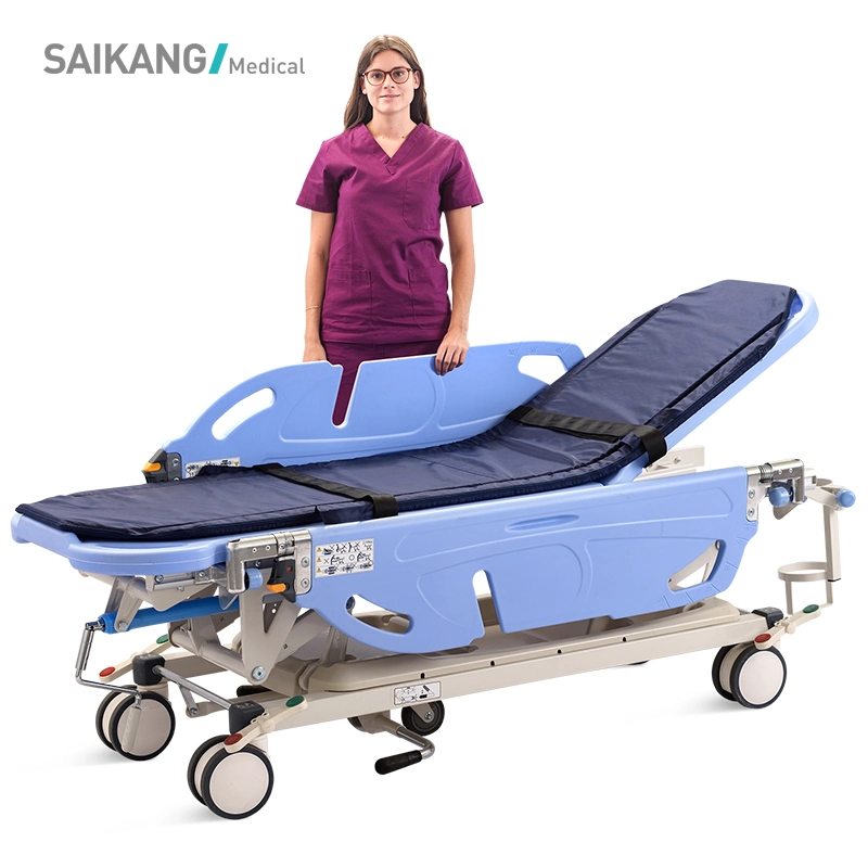 Skb041-6 Saikang Wholesale/Supplier Multifunction Foldable Operation Connecting Medical Patient Stretcher Trolley