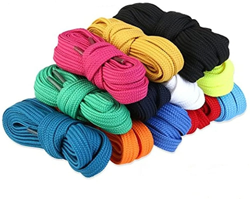 Wholesale/Supplier Custom 29 Colors Fashion Shoe Laces 8 mm Wide Polyester Flat Shoelaces