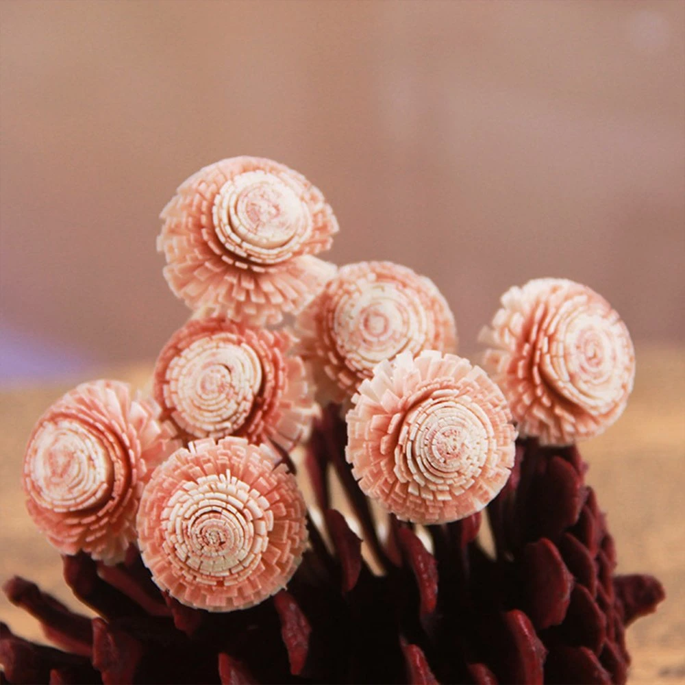 New Model 3mm 4mm Colored Camellia Rose Chrysanthemum Diffuser Stick Wood Aroma Flowers for Essential Oil