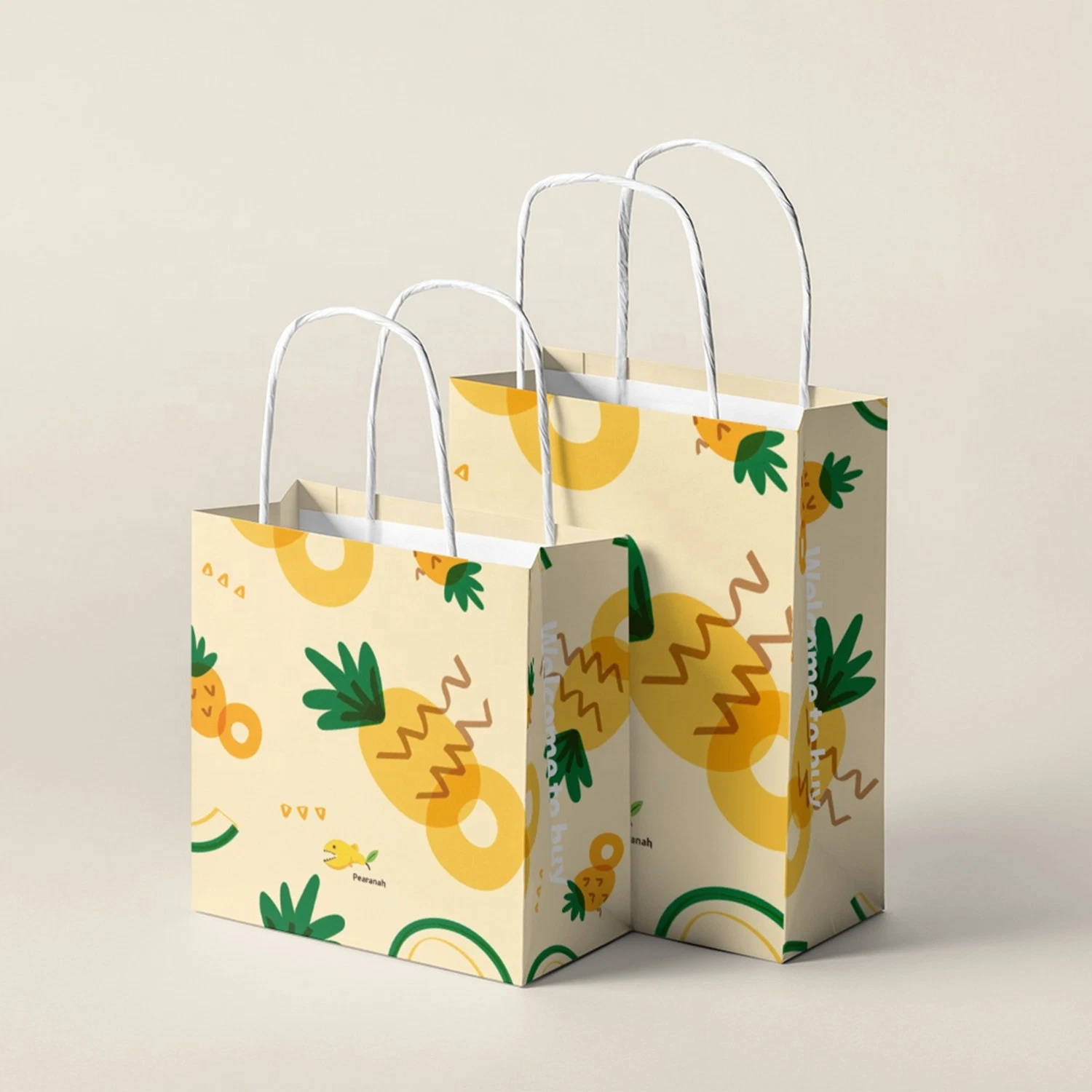 Роскошный принт красочные одежды Kraft Shopping Pouch Упаковка Custom Logo Подарочные бумажные сумки