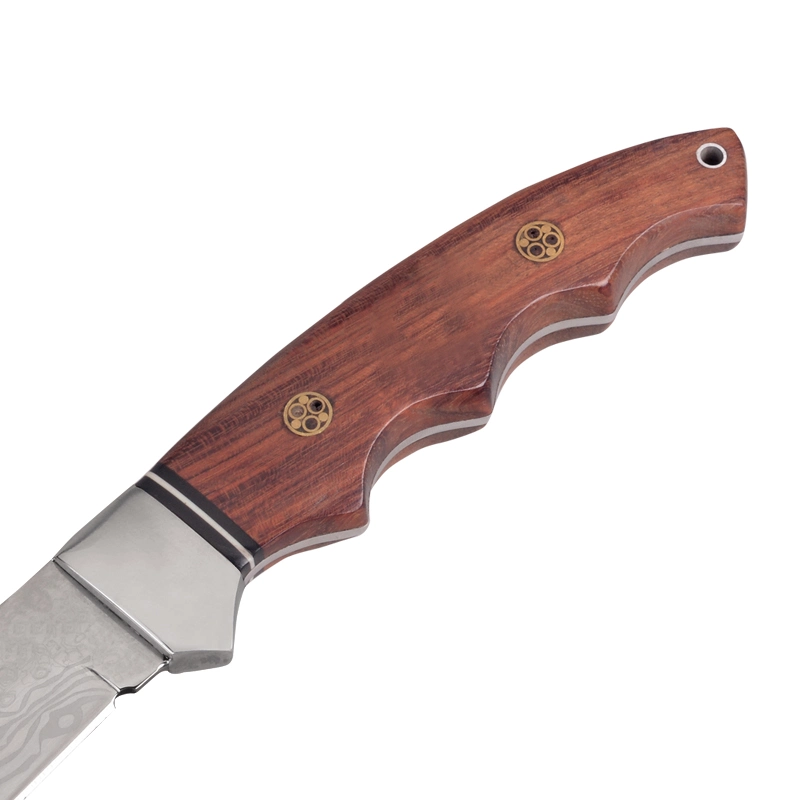 High quality/High cost performance  Stainless Steel Fixed Blade Knife with Wooden Handle (#31207)