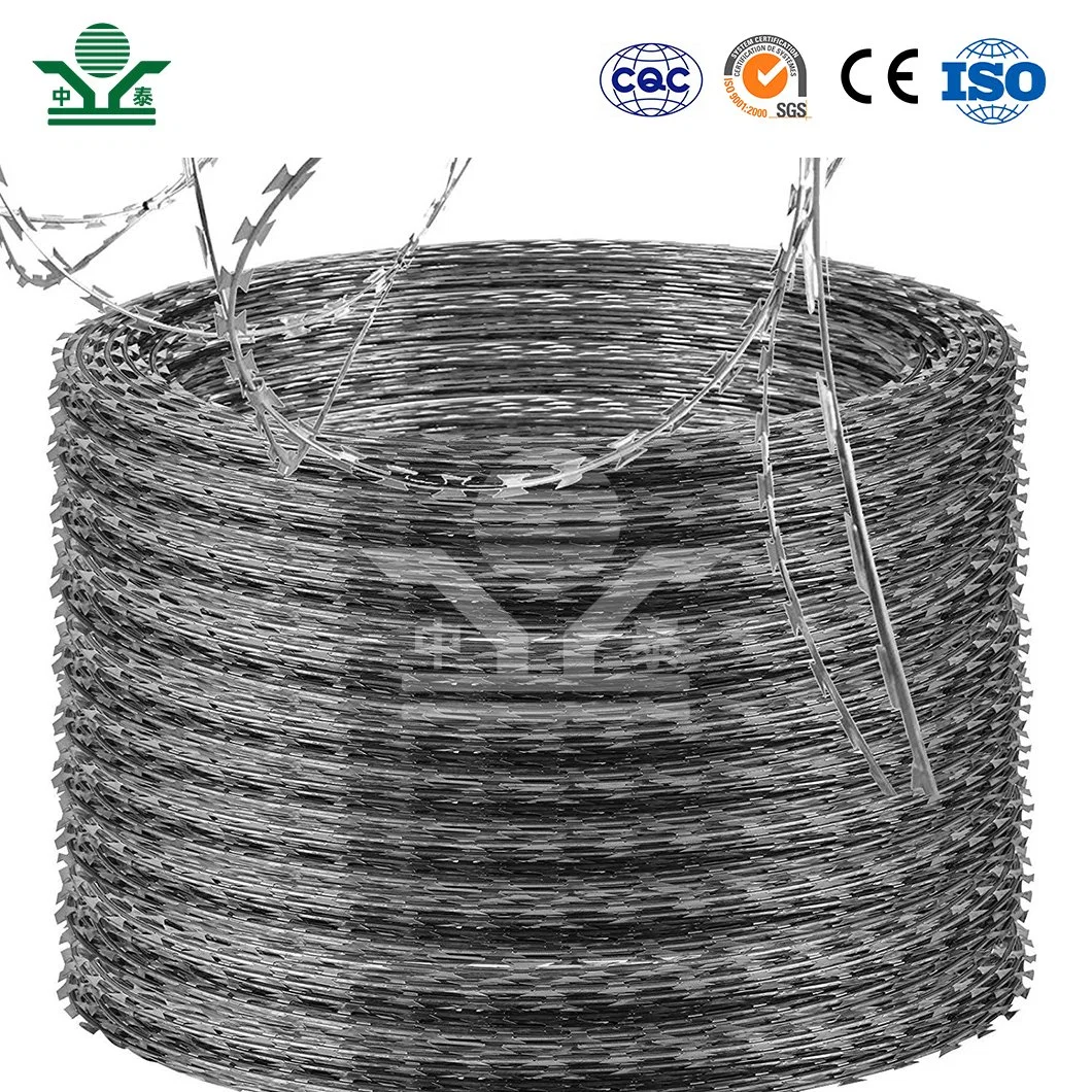 Zhongtai Galvanized Barbed Wire Mesh China Wholesale/Supplierrs 980mm Coil Diameter Concertina Razor Barb Wire Used for Anti Climb Metal Fencing