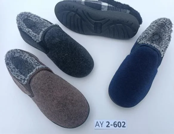 Men Autumn Winter Home Use Plush Slippers Thick Soled Indoor Slippers Outdoor Loafer Shoes