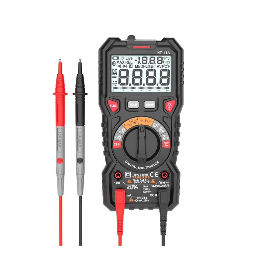 Ht118A LCD Display 1000 V Digital Multimeter True RMS