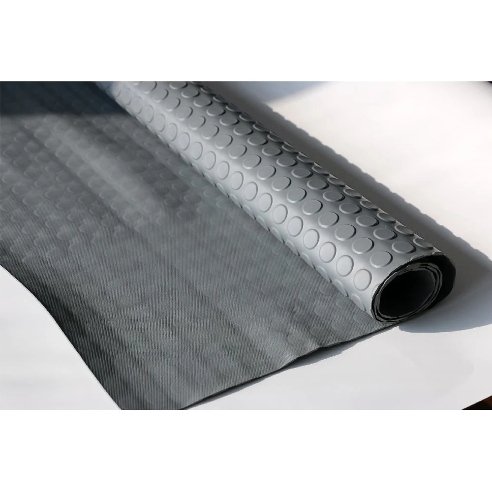 Odorless Anti Slip Rubber Floor Car Mat with Diamond Stud Checker Design