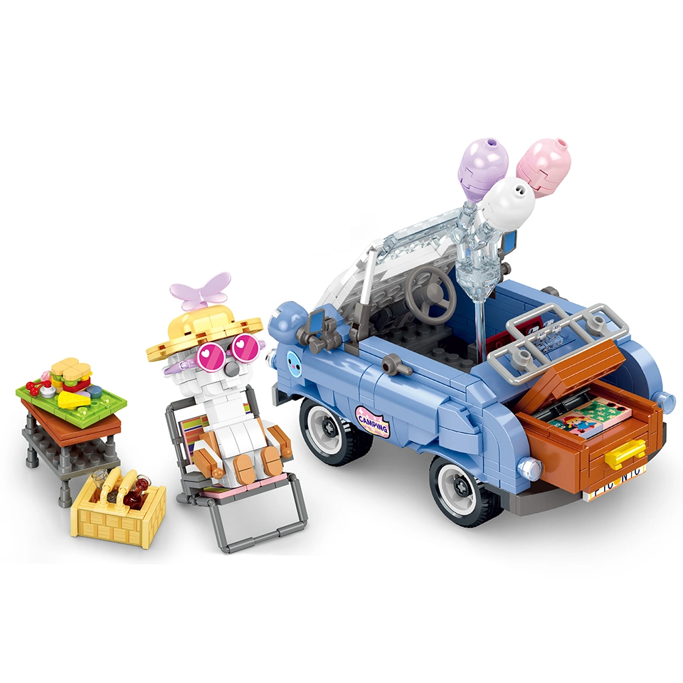 Woma Toys 2023 CPC Kids Educational Assemble Animal Camp Car Beach Buggy Building Blocks Brick Set Decompression Juguetes Educational Games Toy