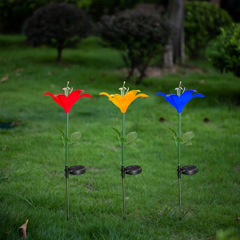 The Factory Directly Supplies Outdoor Sun Energy Lily Flower Lamp Park Square Scenic Spot Landscape Lighting Simulation Reed Lamp