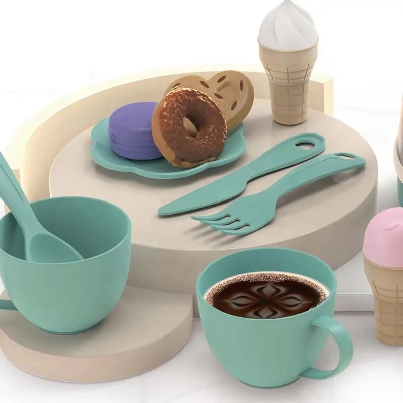 Papel jugar Juguetes educativos niños Utensilios de cocina de bebé Cocina de colores Juguetes niños Espray Kettle conjunto de té de la tarde para niños