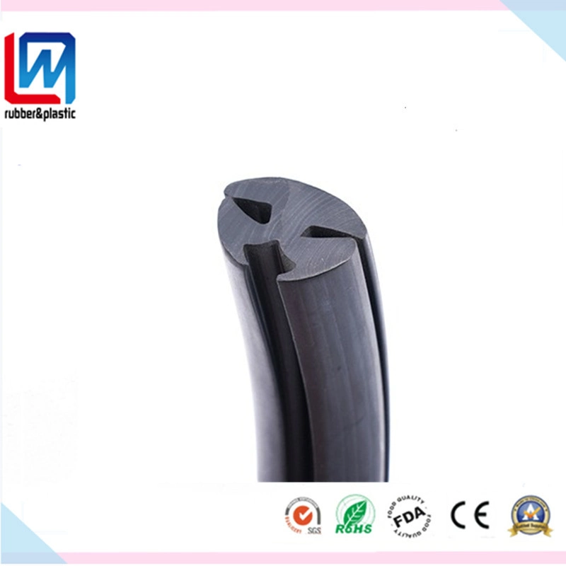 Black Hollow EPDM Plastic EPDM Rubber Seal Strip for Auto