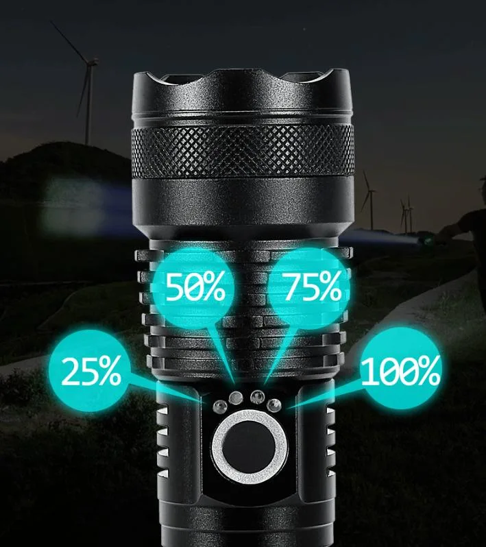 Tactical Super Bright High Lumen Xhp50 LED Flashlights Portable Outdoor Water Resistant Torch