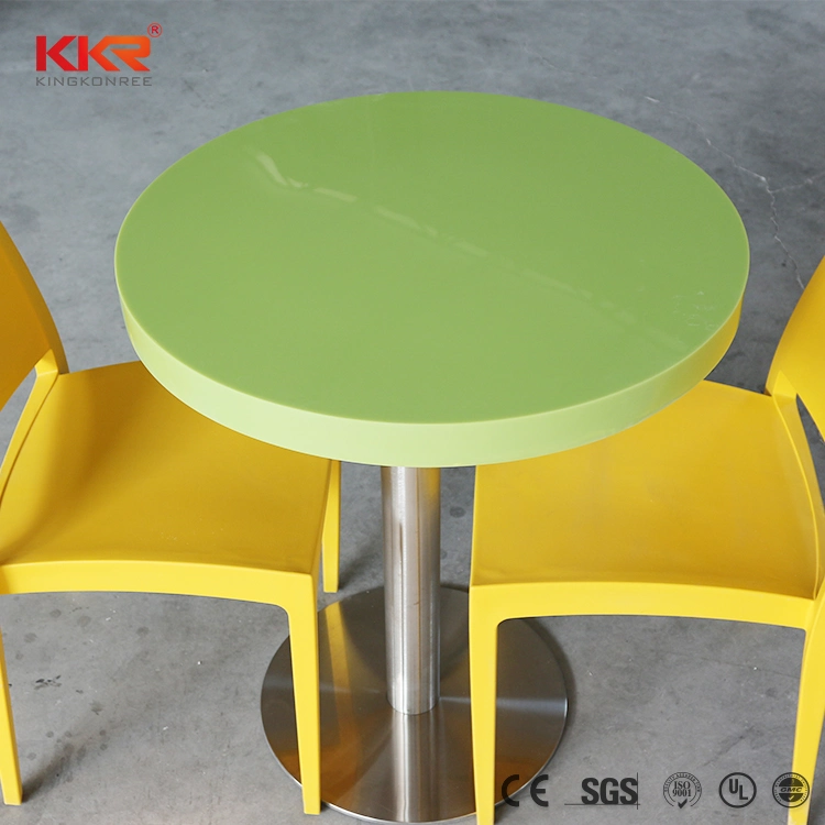 Commercial Custom Szies Solid Surface Restaurant Food Court Marble Stone Dining Tables