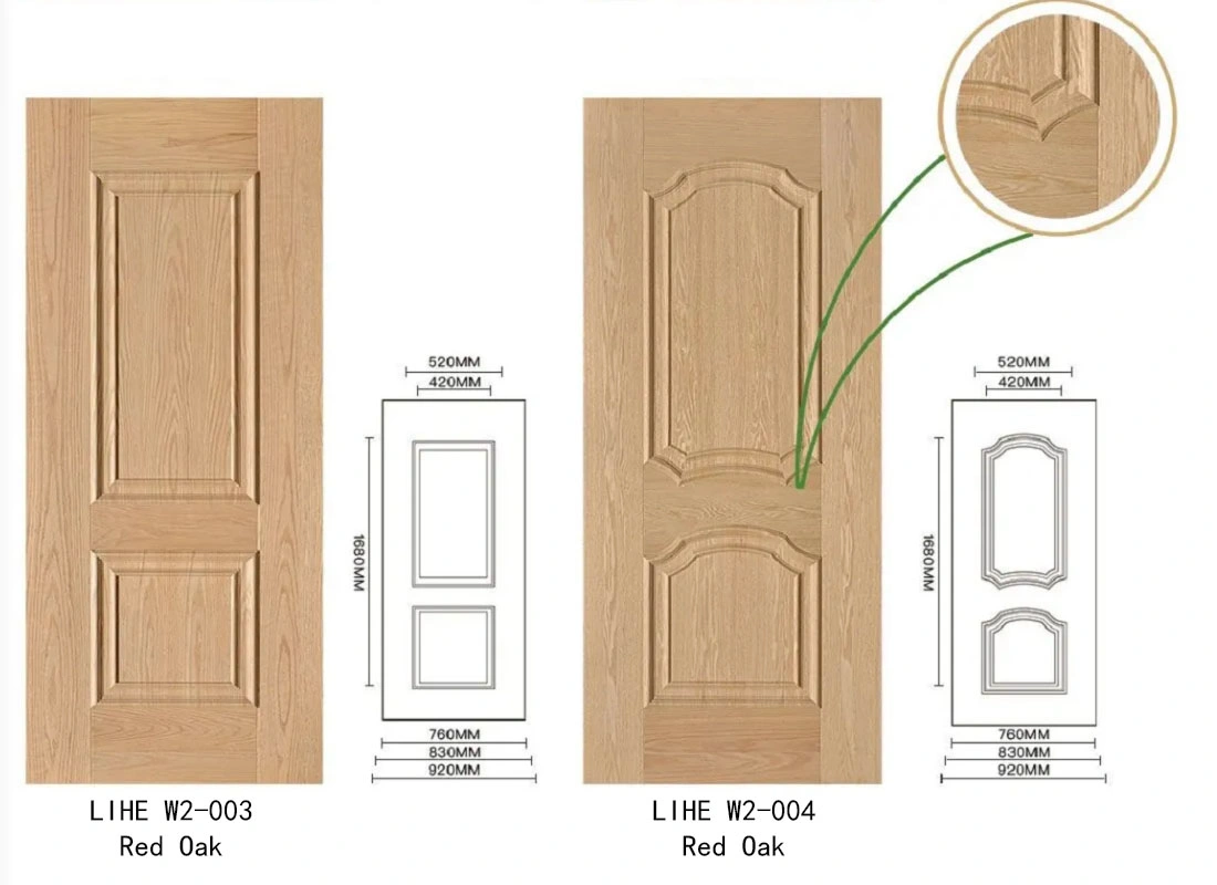 Wooden Grain Surface Skin Door Panel for Entrance Decoration