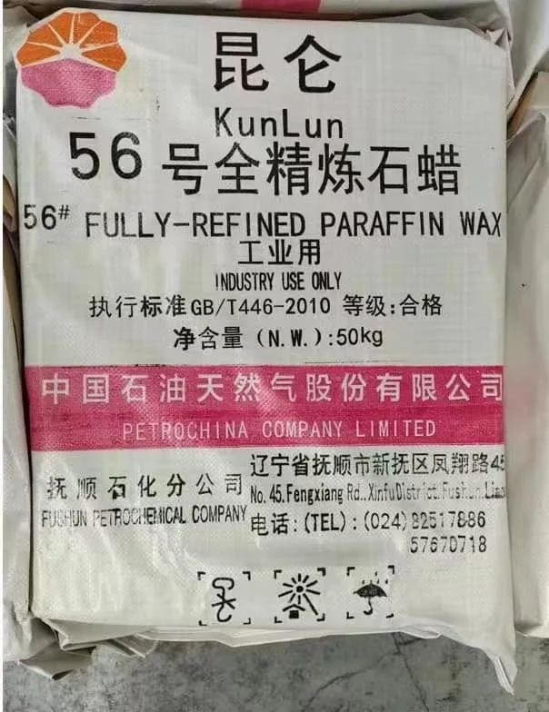 China Exporter Supply Kunlun 56/58 Melting Point Fully Refined Paraffin Wax for Candle Making