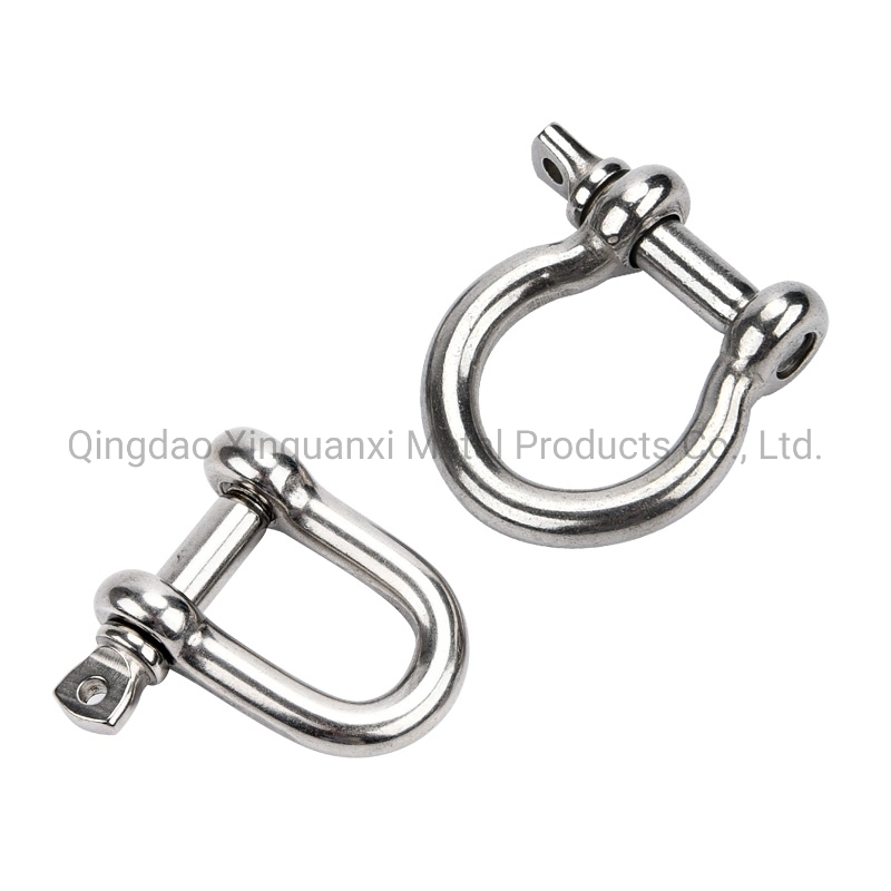 High quality/High cost performance Rigging Hardware Stainless Steel European Type Bow Shackle with Safety Pin