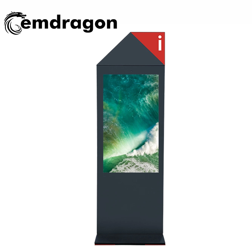 Wind-Cooled Vertical Screen Landing Ultra-Thin Outdoor Advertising Machine 55 Inch LED Advertising Display with Mini PC Multi-Media All in One PC