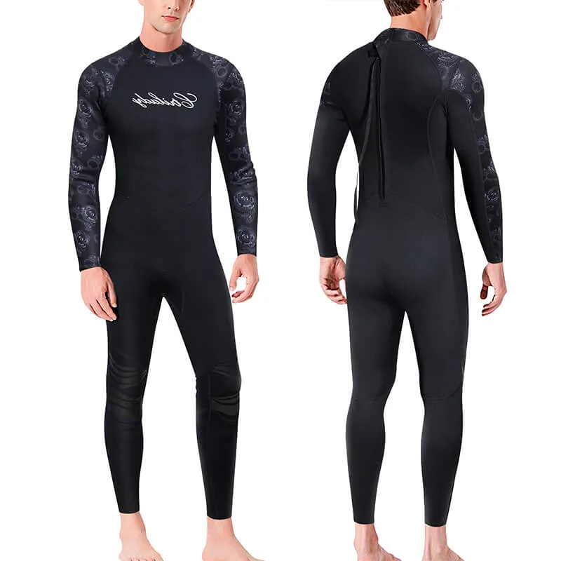 La plongée autonome noir 5mm Wetsuit Wetsuit Mens Spearfishing en caoutchouc néoprène Mergulho de maillots de bain complet du corps de la plongée Kite-surf costume