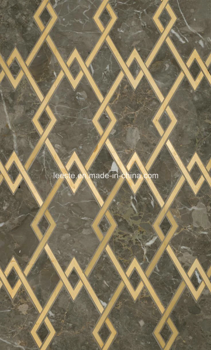 Colorful Design Polished Marble Waterjet Cutting Mosaic Pattern Tile for Floor/Hotel