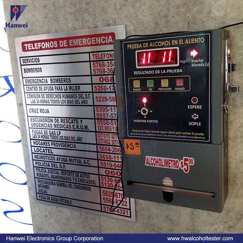 Reasonably Priced Commercial Fuel Cell Coin Operated Breathalyzer (AT319)