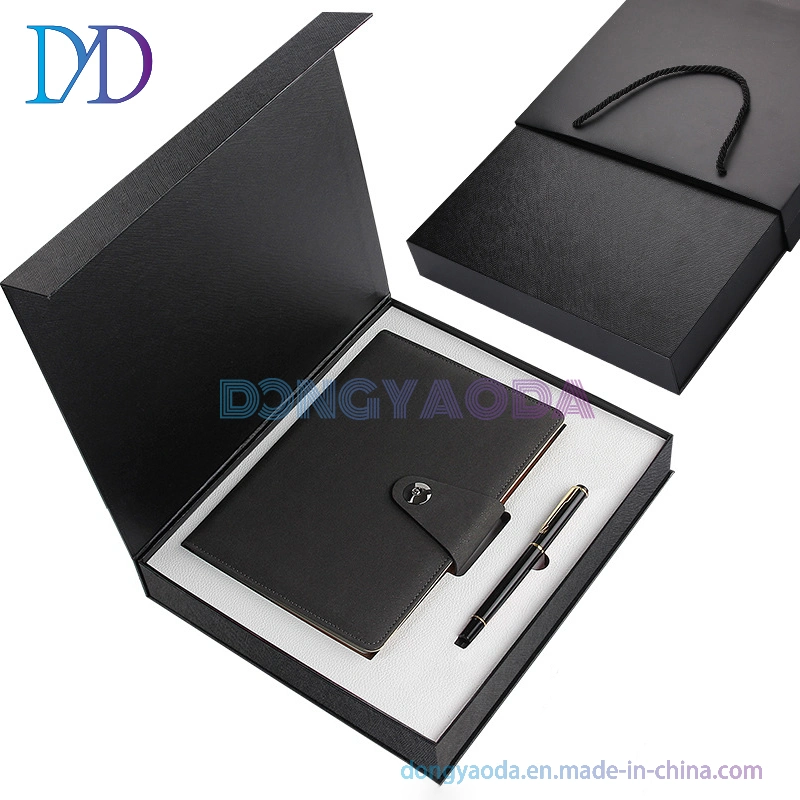 Boxed PU Leather Gel Pen Business Hardcover Notebook Gift Box