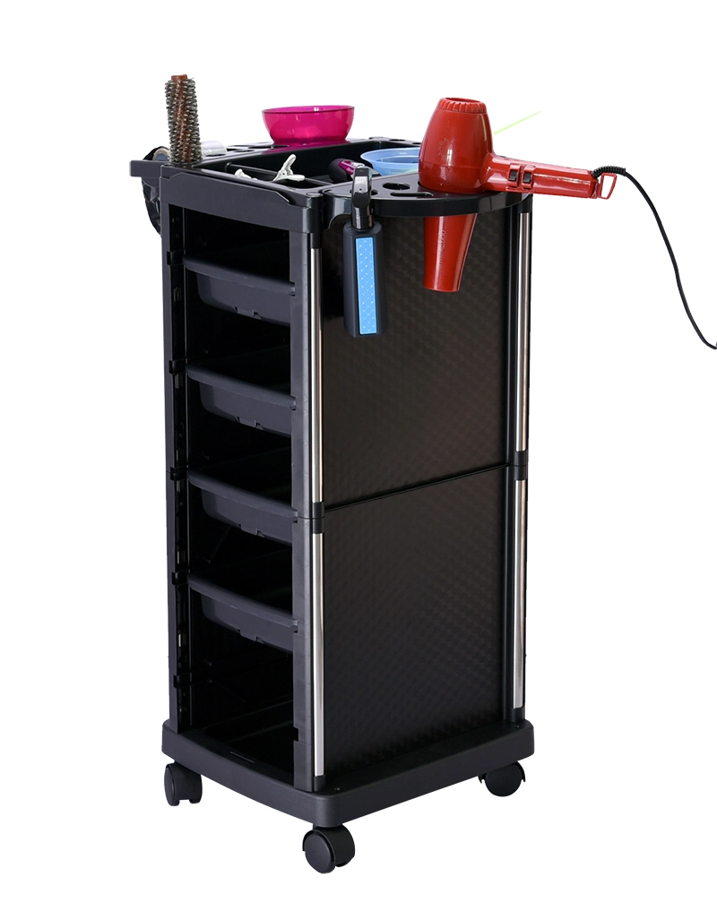 Portable Barber Trolley Plastic Salon Cabinet for Hairdresser