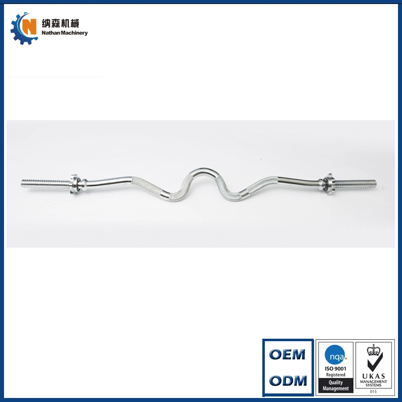 OEM Fitness Equipment Chrome Spin-Lock Super Curl Bar con Spin-Lock Collares