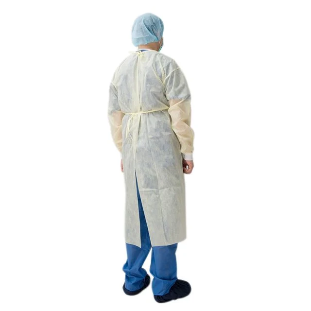 Disposable Protective Non Woven PP Isolation Gown with Knitted Cuff