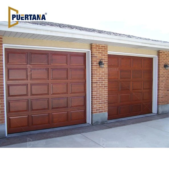 Carriage Style Wooden Flat Panel Solid Wood Garage Door