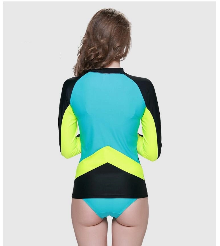 Amarelo Snorkeling Lycra Neoprene Anti-UV Surf Suit para mulheres W923