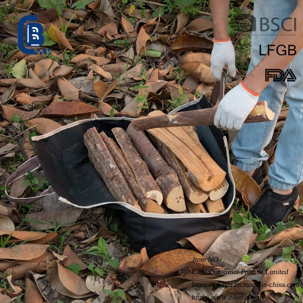 Waterproof and Durable Firewood Tote Bag Wood Frame, Fire Pit Tools, Outdoor Camping Large Capacity Fireplace Tools, Size Customized