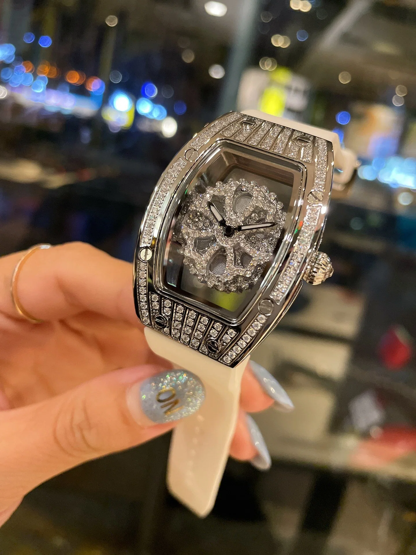 Luxus Mechanische Uhr Zifferblatt Geschenk Gummiband Fashion Mechanische Uhr