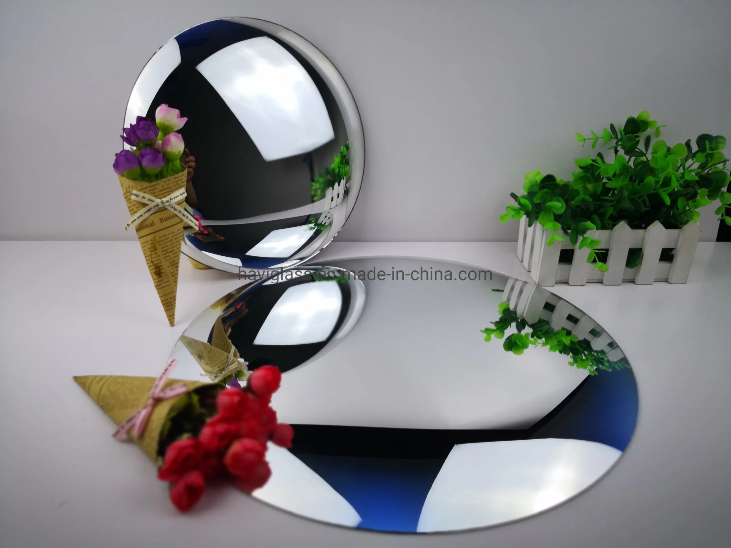 Clear Float Glass Aluminium Convex Mirror R-1200 2.0mm 305*407mm