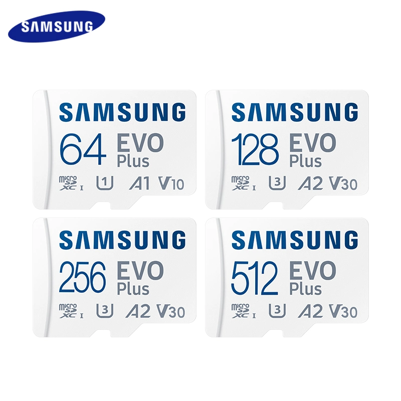 بطاقة ذاكرة أصلية من Samsung Evo Plus U3 سعة 128 جيجابايت وسعة 512 جيجابايت بطاقة Micro TF Flash SD سعة 32 جيجابايت بطاقة SD سعة 64 جيجابايت U1 C10 لكمبيوتر الهاتف