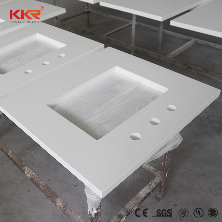 Custom Make Artificial Marble Countertop Solid Surface Bathroom Vanity Top