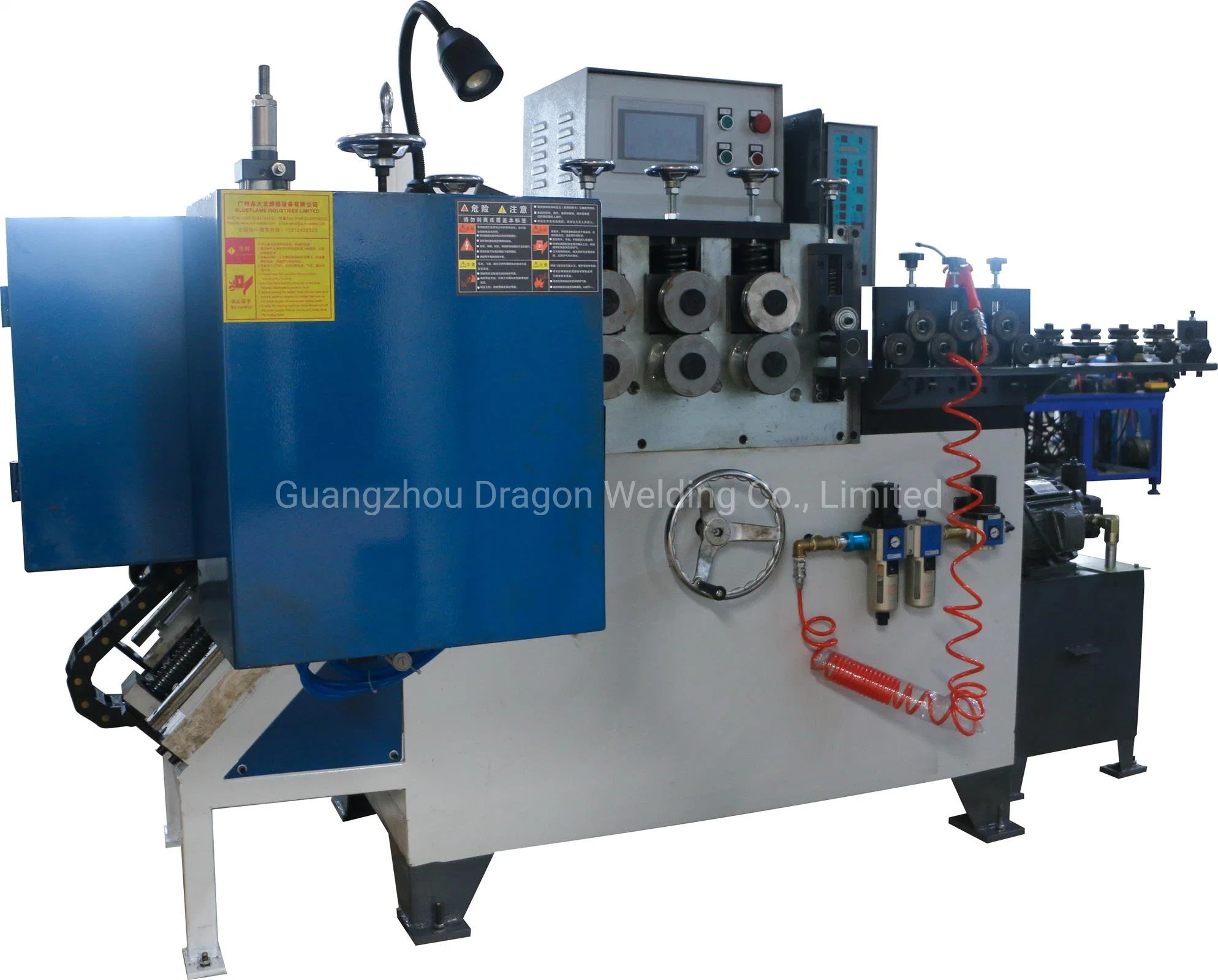 Ring Making and Welding Machine by Servo Motor Feeding, Gas-Liquid Pressurized Cylinder Cutting