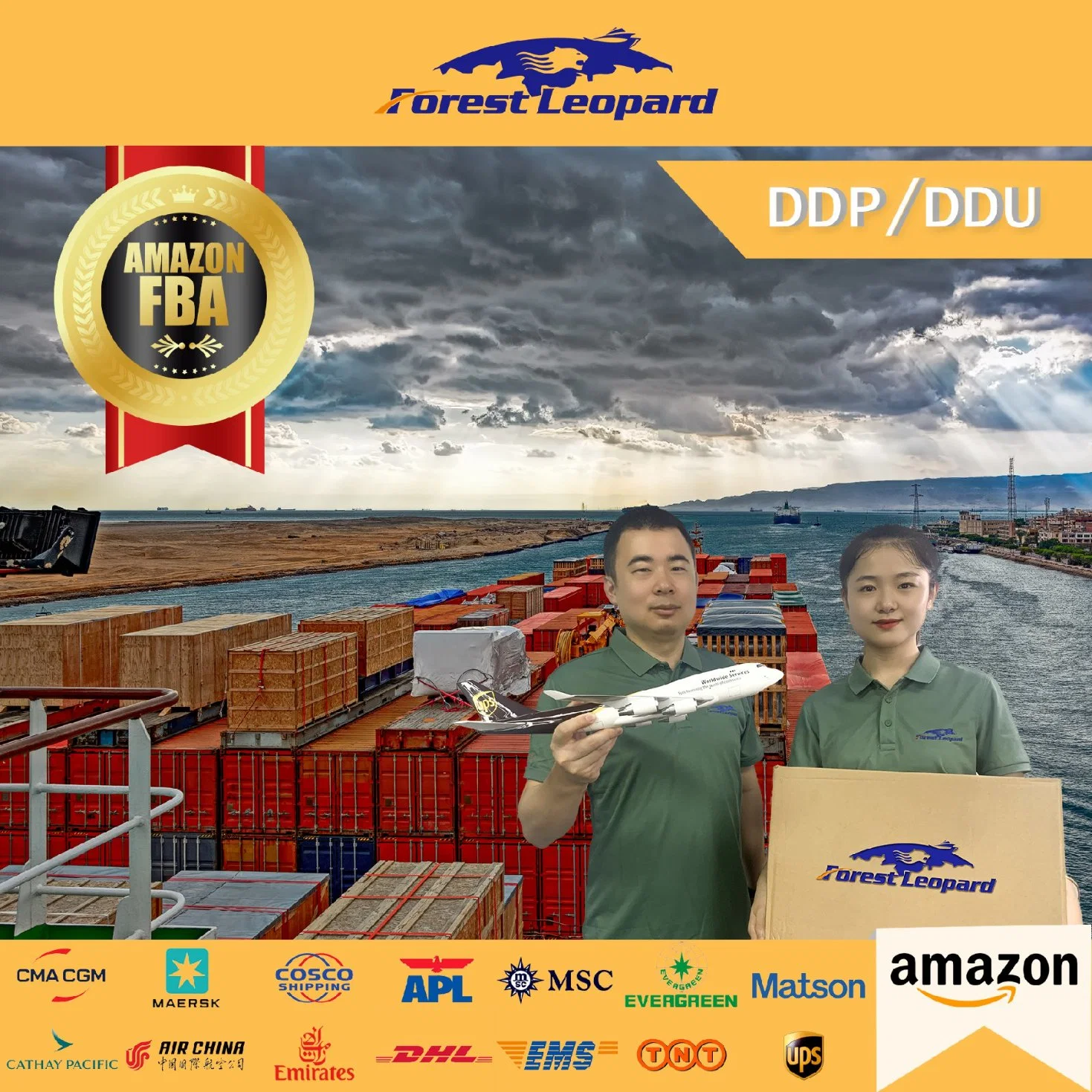 Sea Freight Forwarder From China to USA UK Australia United Kingdom Europe America DDP Fba Amazon Shipping Forestleopard