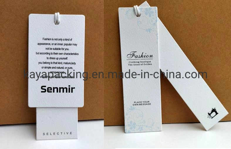 Logo personnalisé de luxe Hang Tag Vêtements d'étiquettes de papier Premium pour les vêtements